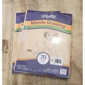 Lot Of 2 UCreate Manila Drawing Paper Standard Weight 9 in x 12 in 70 Sheets New